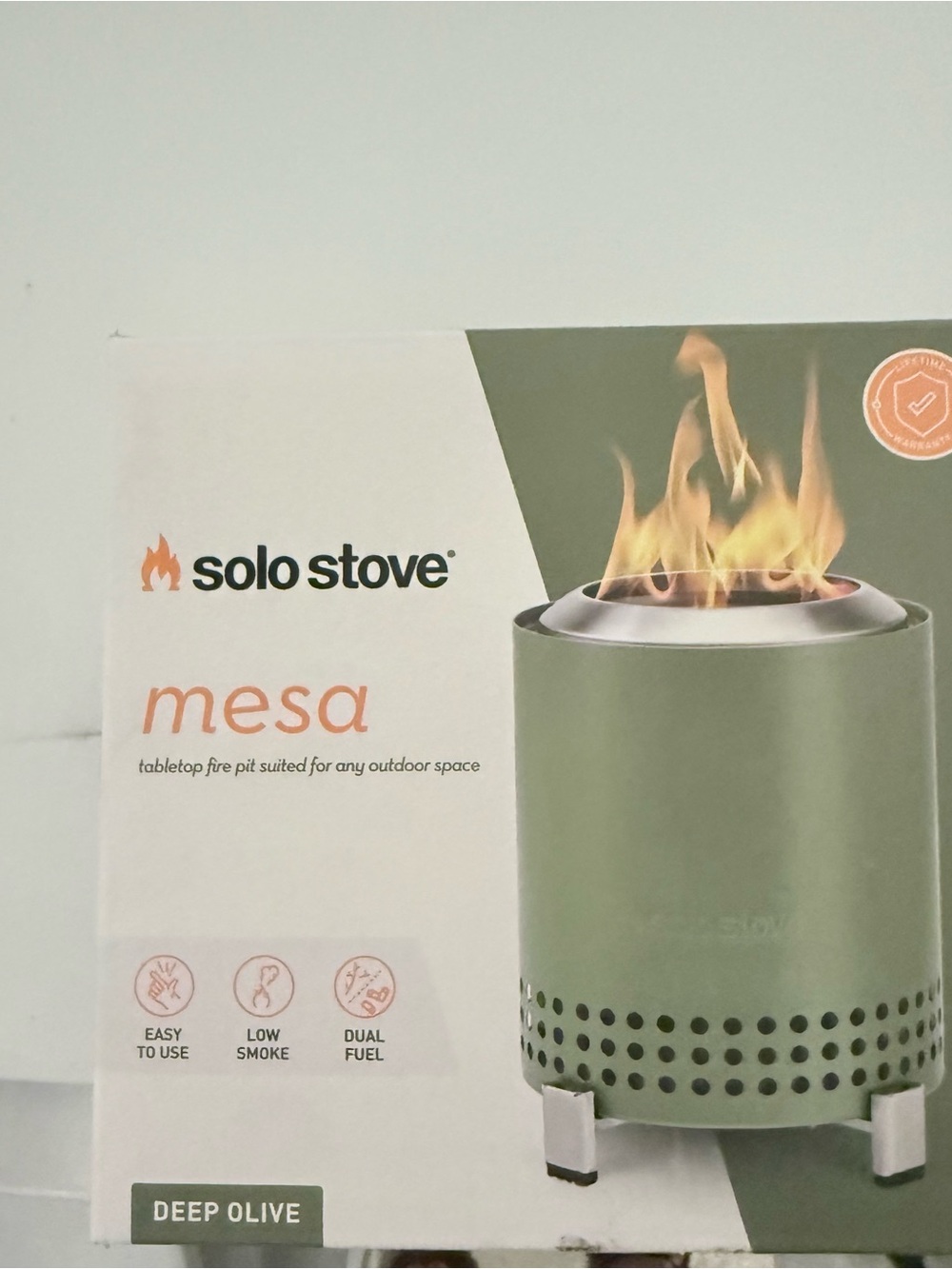 Solo Stove Mesa Tabletop Fire Pit in Deep Olive